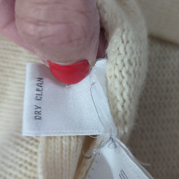 Vintage Nordstrom Town Square Lambswool Angora Cardigan Sweater Beige S - Picture 9 of 11